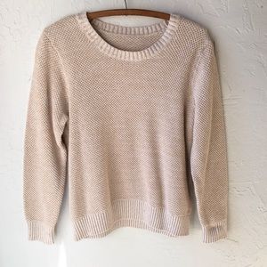 Cotton Knit Pullover Sweater Neutral Sand S M